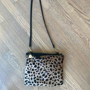 Clare V. Double Sac Bretelle Cross Body Bag leopard